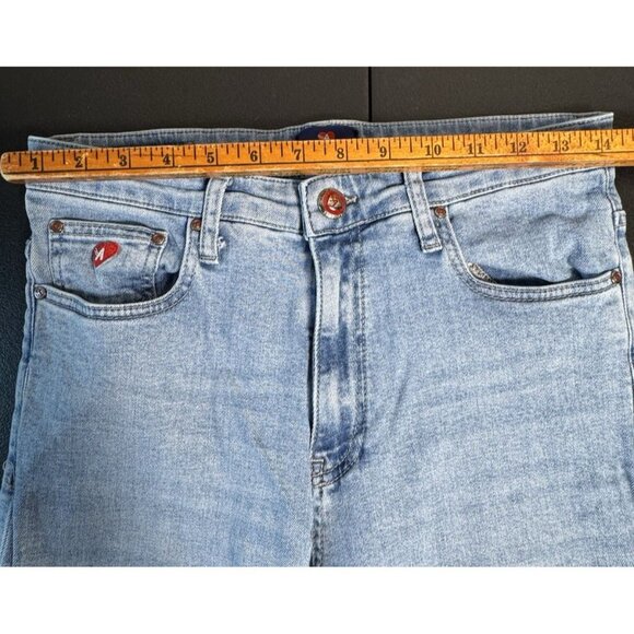 Amarisa Wide Leg Jeans Women's 29R Light Wash Cropped Raw Hem - Picture 3 of 11